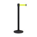 Montour Line Stanchion Belt Barrier Black Post 9ft. Fl.Yel Belt M630-BK-FYW-90